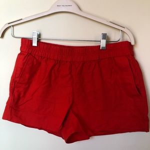 Elastic waist size 6 red jcrew shorts